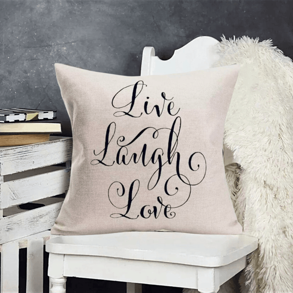Live Laugh Love Inspirational Throw Pillow