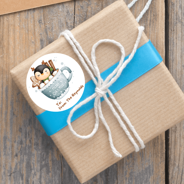 Personalized To & From Holiday Christmas Gift Labels