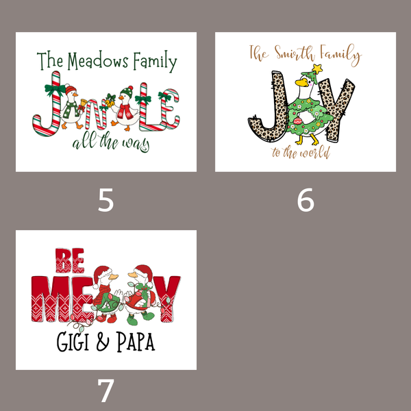 New! Personalized Silly Goose Christmas Carols Holiday Poster Card Print Decor