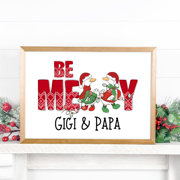 New! Personalized Silly Goose Christmas Carols Holiday Poster Card Print Decor