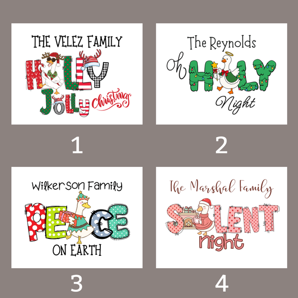 New! Personalized Silly Goose Christmas Carols Holiday Poster Card Print Decor