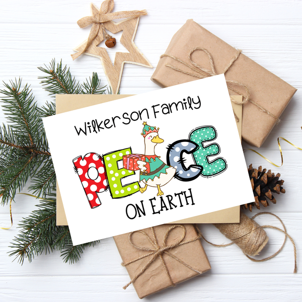 New! Personalized Silly Goose Christmas Carols Holiday Poster Card Print Decor