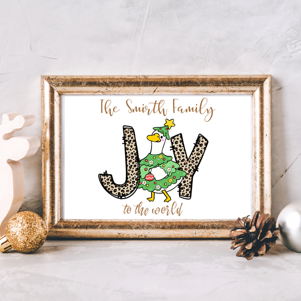 New! Personalized Silly Goose Christmas Carols Holiday Poster Card Print Decor