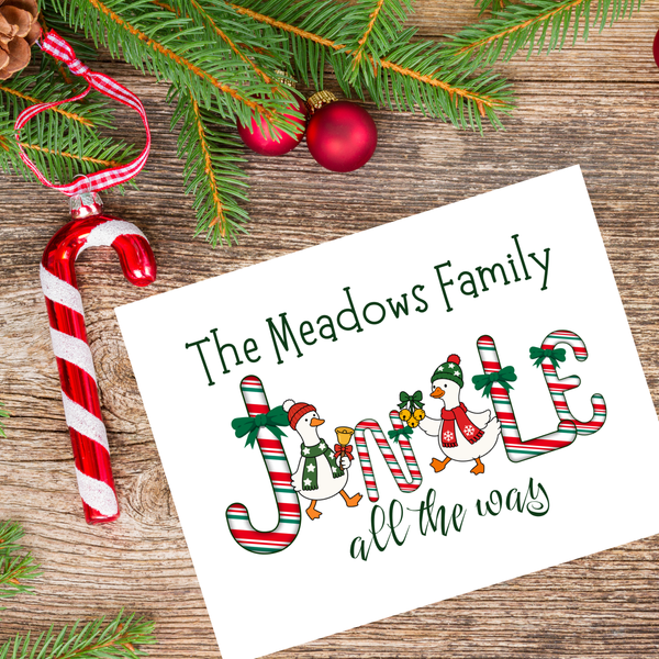 New! Personalized Silly Goose Christmas Carols Holiday Poster Card Print Decor