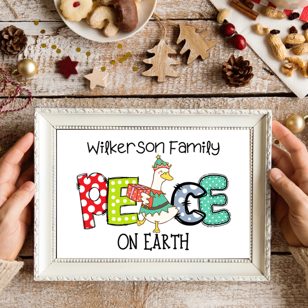 New! Personalized Silly Goose Christmas Carols Holiday Poster Card Print Decor