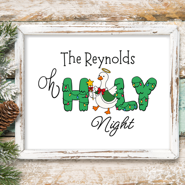 New! Personalized Silly Goose Christmas Carols Holiday Poster Card Print Decor