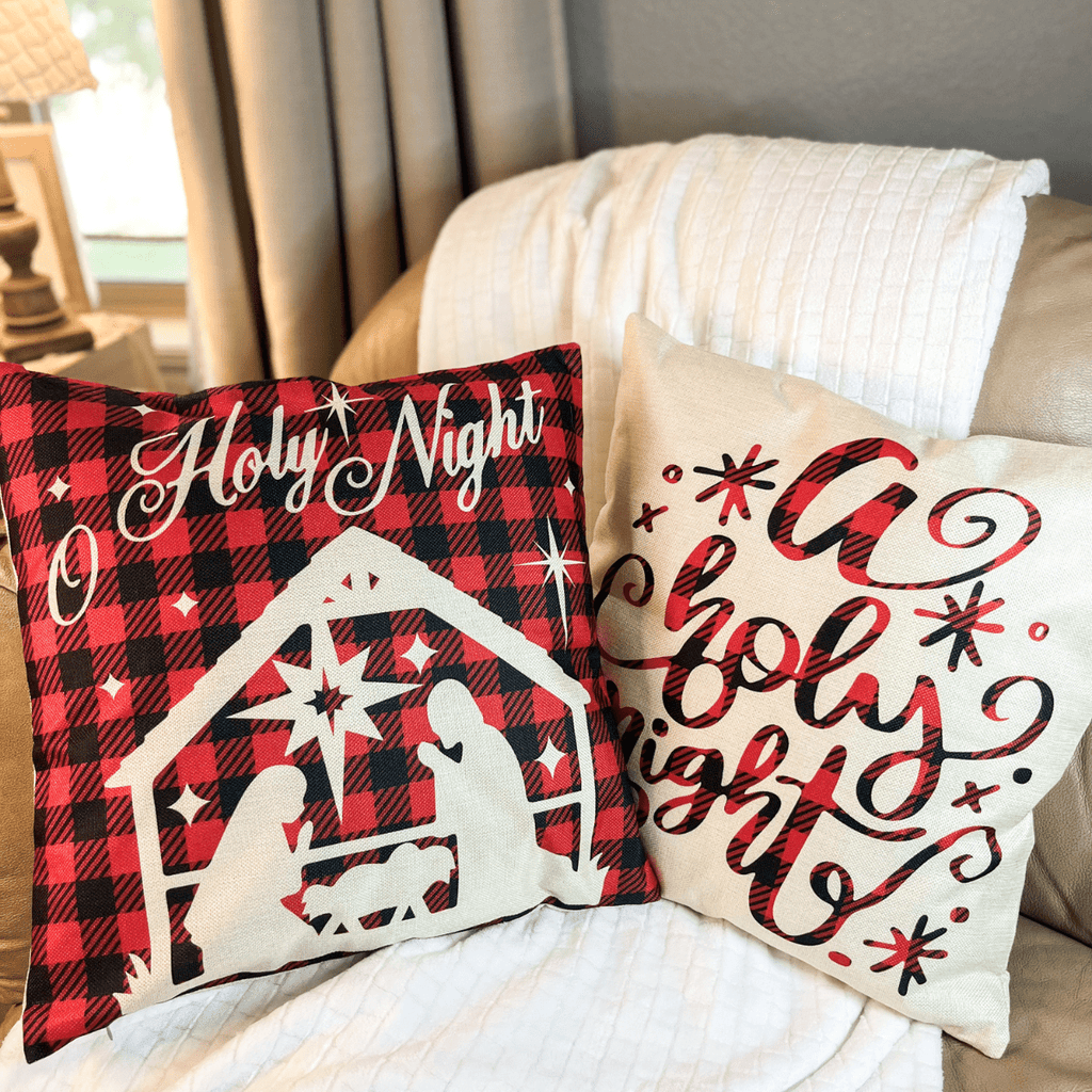 Holy Night Nativity Religious Christmas Decorative Pillow