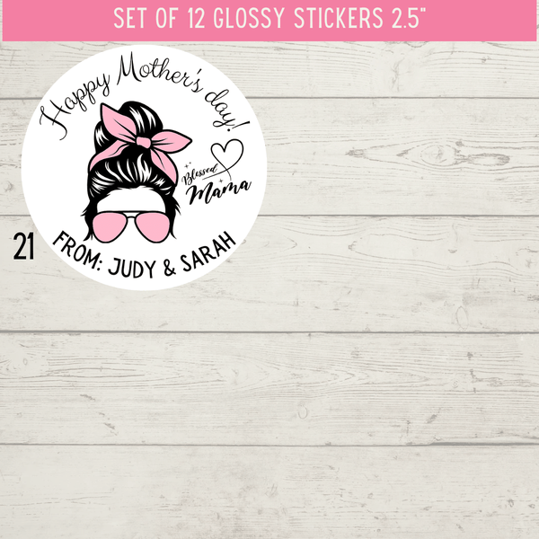 NEW! Mother's Day Peel and Stick Personalized Custom Gift Label Stickers Set of 12