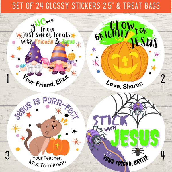 Christian Witness Halloween Stickers & Treat Bags