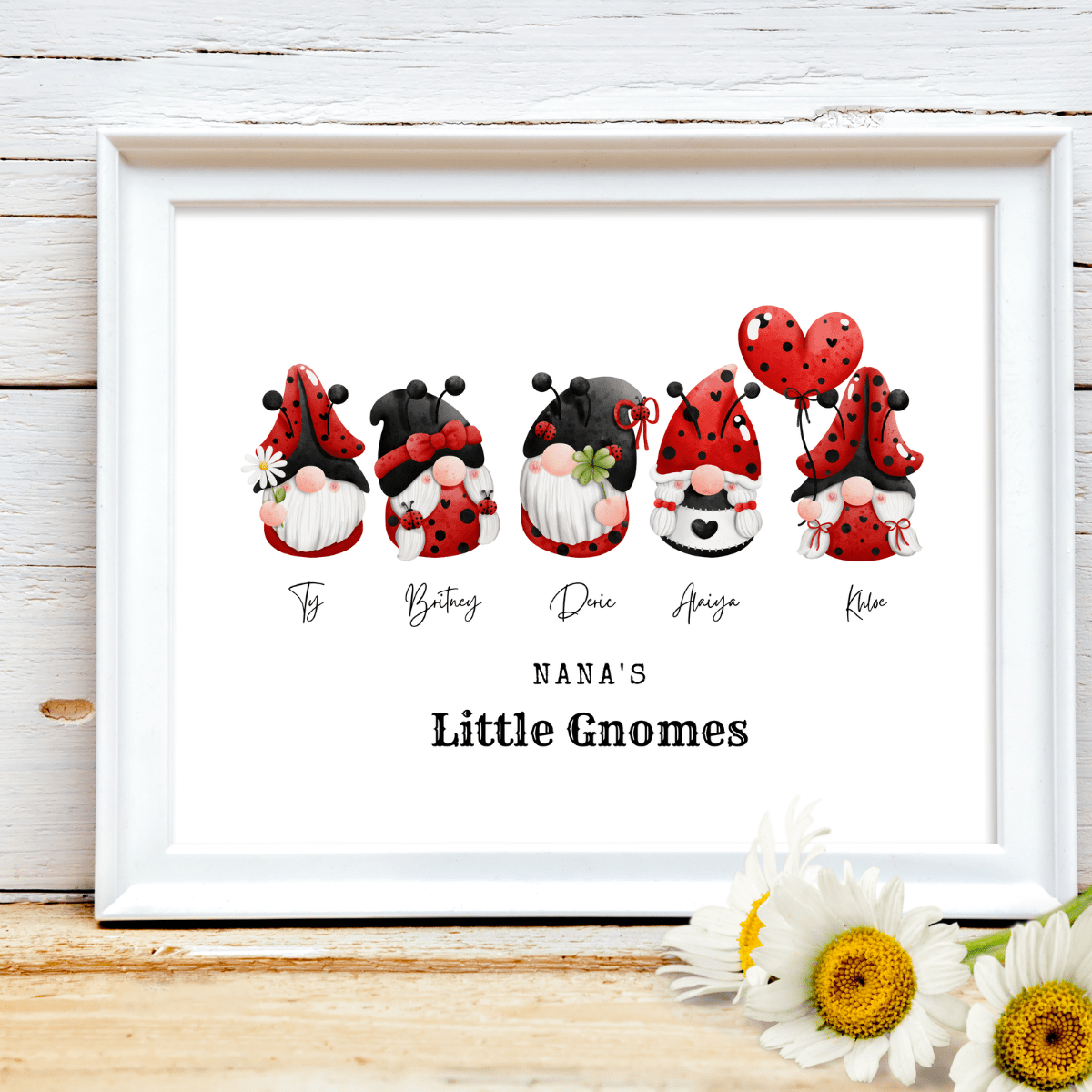 Cozy Holiday Gnome Family Personalized Art