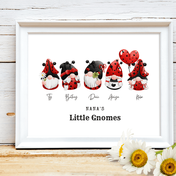 Cozy Gnome Family Personalized Art