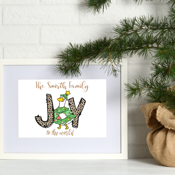 New! Personalized Silly Goose Christmas Carols Holiday Poster Card Print Decor
