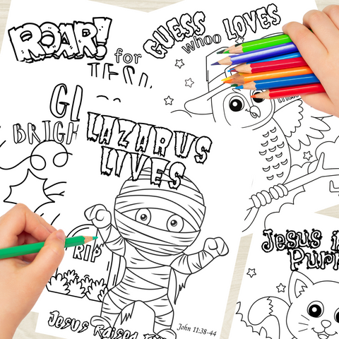 Fall Harvest Halloween Coloring Book | 21 Digital Christian Themed Pages