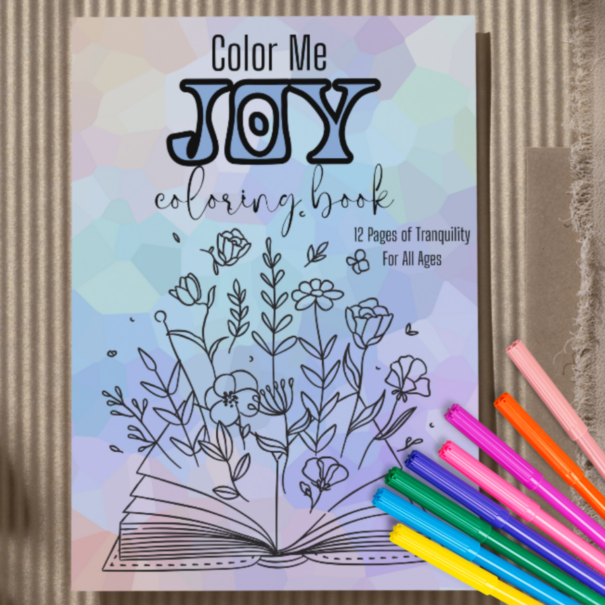 Adult Coloring Page Bundle - Color Me Joy Digital Bundle of 12