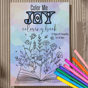 Adult Coloring Page Bundle - Color Me Joy Digital Bundle of 12
