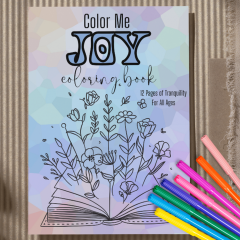 Adult Coloring Page Bundle - Color Me Joy Digital Bundle of 12