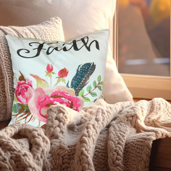 Laugh Dream Smile Faith Hope Love Boho Wild Rose Arrow Pillows | 6 Designs