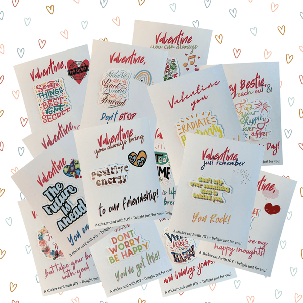 Valentine Trendy Die Cut Sticker Cards