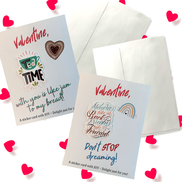 Valentine Trendy Die Cut Sticker Cards