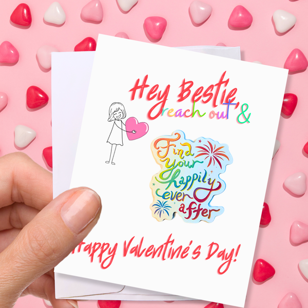 Personalized Valentines Day Waterproof Die Cut Sticker Greeting Card Assorted
