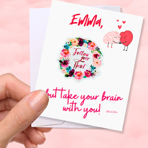 Personalized Valentines Day Waterproof Die Cut Sticker Greeting Card Assorted