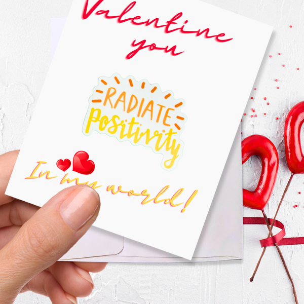 Personalized Valentines Day Waterproof Die Cut Sticker Greeting Card Assorted