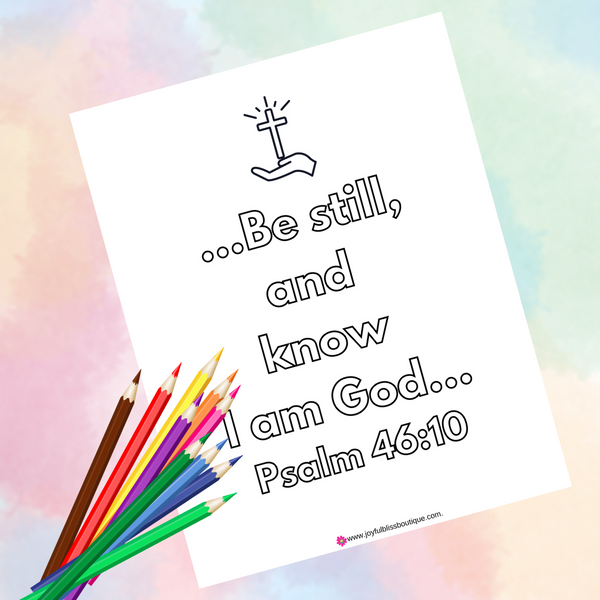 Be Still & Know Adult Coloring Page Bundle Psalm 46:10