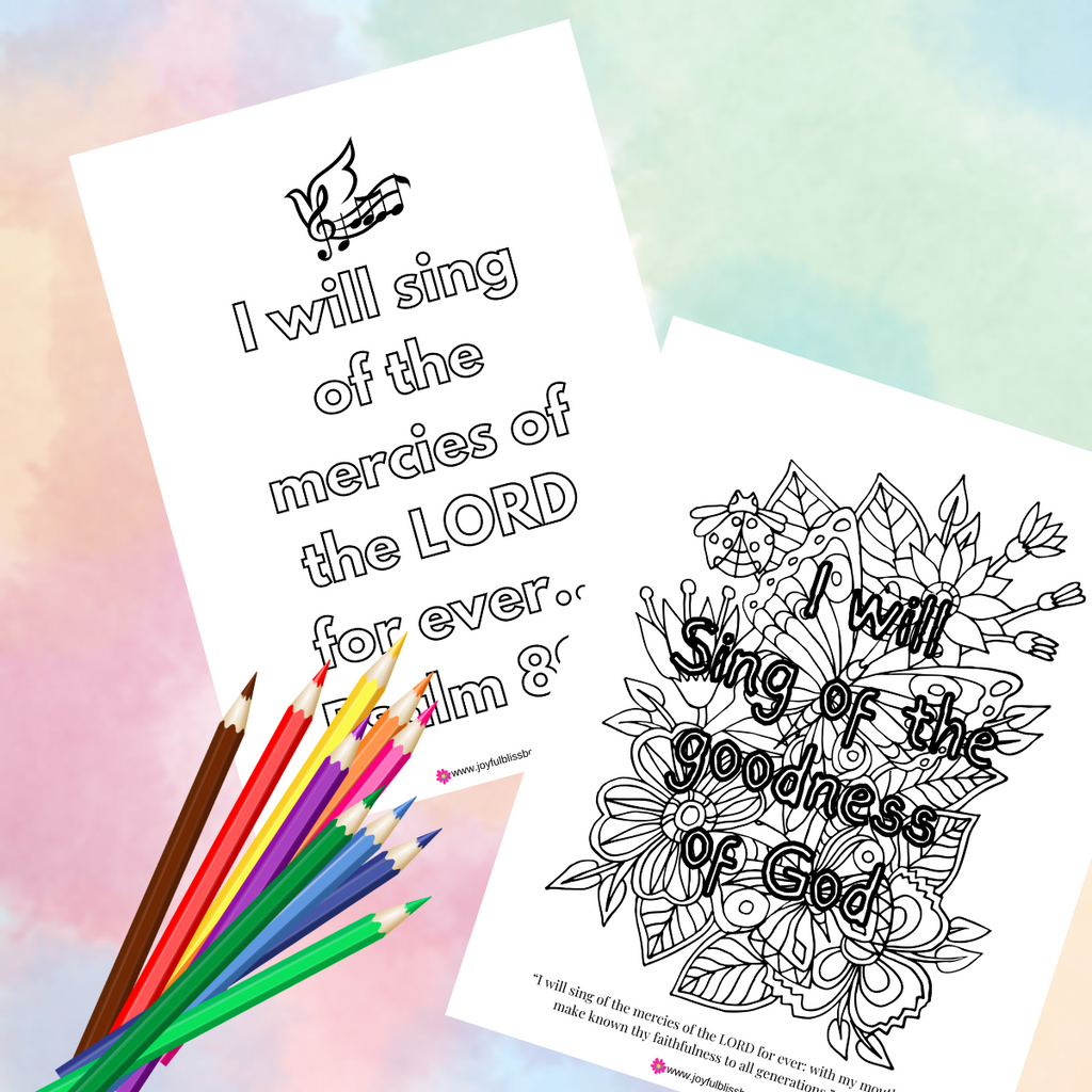 89 Coluring Goodness of God Adult Coloring Page Bundle Psalm 89:1 – Joyful Bliss ...