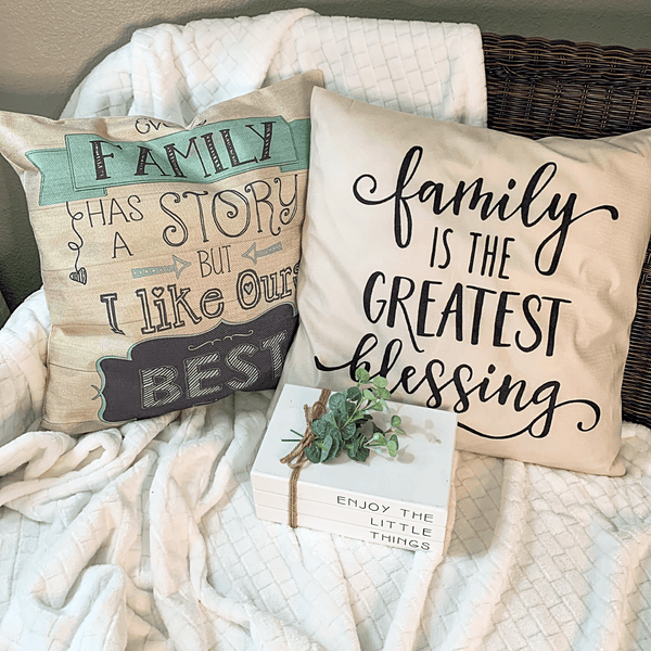 Retro Family Inspirations Throw Pillows