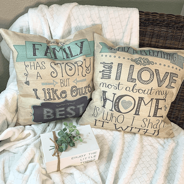 Retro Family Inspirations Throw Pillows