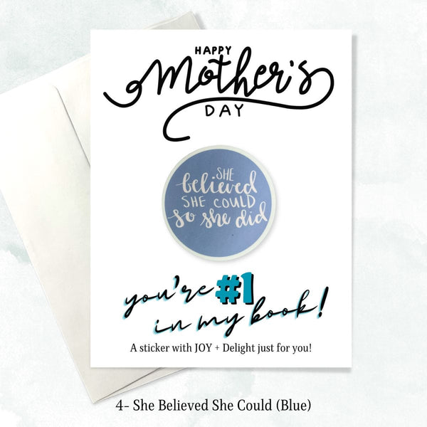 Mother's Day Trendy Sticker Greeting Cards