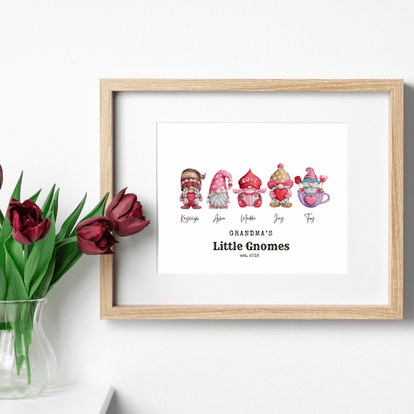 Cozy Gnome Family Personalized Art