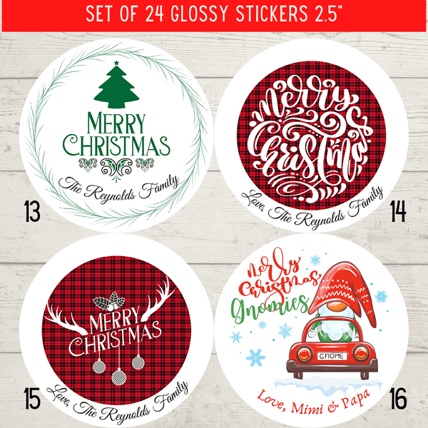 Personalized Peel & Stick Holiday Christmas Labels