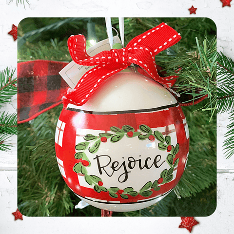 Holiday Christmas Ball Ornament "Rejoice"