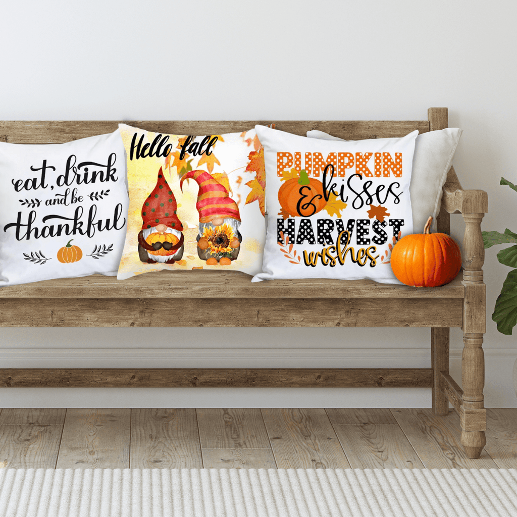 Thankful Primitive Pumpkin Wreath Pillow Cover - Feelin' Memphis LLC