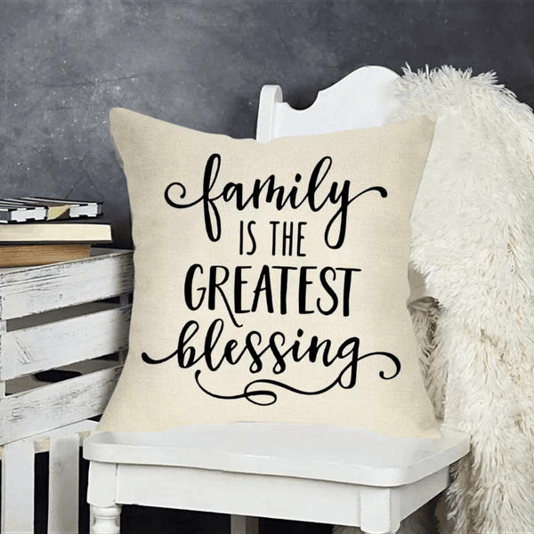 NEW! Family Is The Greatest Blessing Throw Pillow