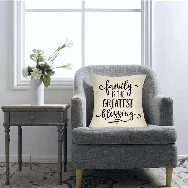 NEW! Family Is The Greatest Blessing Throw Pillow