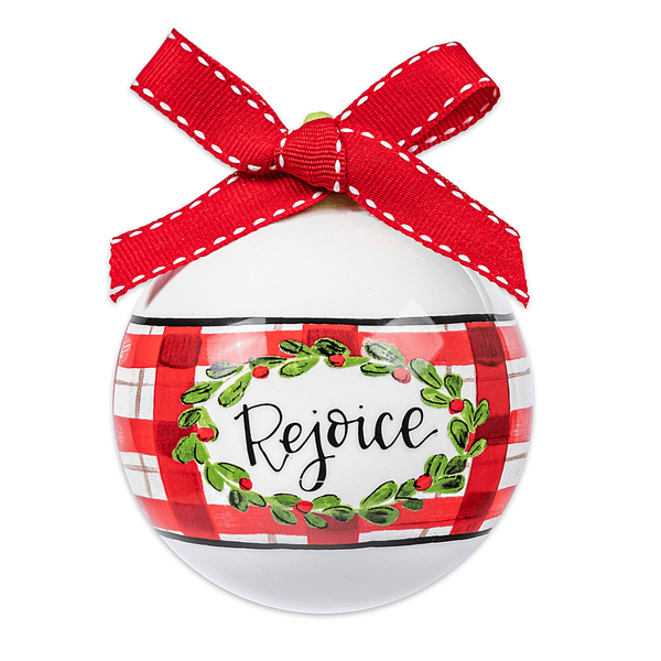 Holiday Christmas Ball Ornament "Rejoice"