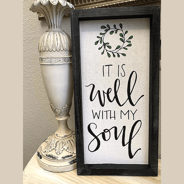 It is Well With My Soul Framed Linen Sign