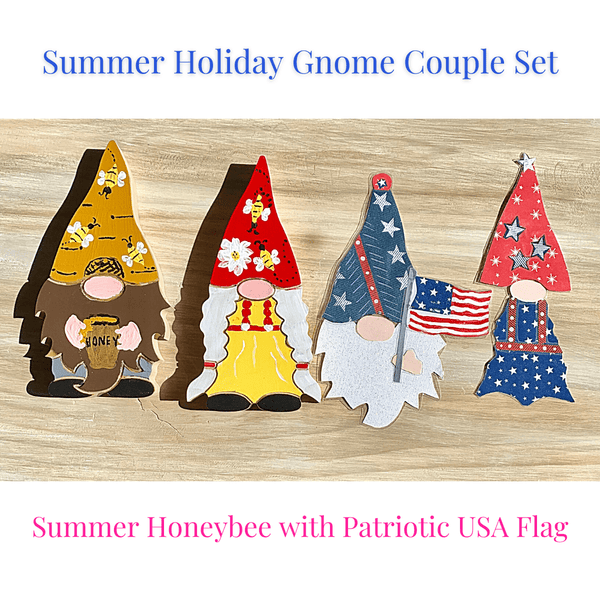 Summer Holiday Gnome Couple Handcrafted USA