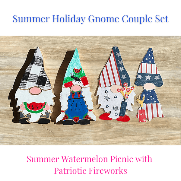 Summer Holiday Gnome Couple Handcrafted USA