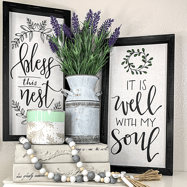 Bless This Nest Distressed Rustic Wood Framed Art
